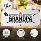Grandpa Gifts, Grandpa Birtdhay Gifts from Grandkids Heavy Duty Grilling Accessories Kit for Backyard BBQ, Thick Stainless Steel Grill Utensils with Non-Slip Handle Tool on Christmas Grandparents Day