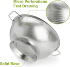 Gulex Colander Stainless Steel 5-Quart, Strainer for Kitchen Food, Dishwasher Safe