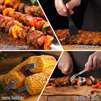 ROMANTICIST 27pcs Heavy Duty Grilling Gifts for Men Dad Fathers Day, Extra Thick BBQ Accessories Tools Set, Stainless Steel Grill Utensils Kit with Meat Claws, Canvas Bag for Outdoor Camping Black