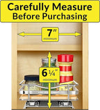 LYNK PROFESSIONAL® Élite™ Pull Out Spice Organization for Cabinets - 6-3/8 inch Wide – Spice Rack for Inside Cabinets – Wood/Chrome - Sliding Spice Rack Organizer for cabinet – Spice Rack - 1 Tier