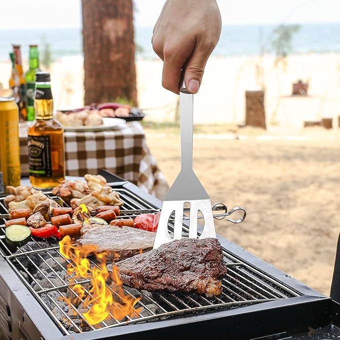 BBQ Accessories Barbecue Grill Utensils Set, 7pcs Stainless Steel BBQ Tools for Outdoor Grill,Grilling Gifts for Men, Dad, BBQ Loversies Grilling Gifts for Men,Father's Day/Christmas/Thanksgiving Day