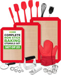 NutriChef 23-Piece Baking Utensil Collection with Measuring Tools, Silicone Mats, Spatulas, Whisk & Oven Mitts - Complete Kitchen Utensils Set and Baking Tool Set Suitable for Home Bakers