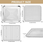 Toaster Oven Replacement Parts Accessories for Gourmia GTF7655 GTF7350 GTF7460, 3 IN 1 Tray Basket Rack Kit for Gourmia Digital Toaster Oven Air Fryer 17 Cooking Presets French Door 1700W 24L