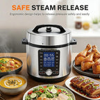 HealSmart 24-in-1 Electric Pressure Cooker 6.3 Quart, Non-Stick Stainless Steel Multi Cooker for Slow Cooking, Yogurt Maker, Steam, Rice, Bake, Dishwasher Safe, Silver
