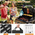 28PCS Stainless Steel BBQ Grill Accessories Set, Grilling Gifts for Men Birthday Father's Day, Portable Multifunction Grilling Utensils Tools Kit with Storage Bag for Outdoor Grill Camping BBQ Party