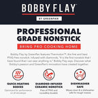 GreenPan x Bobby Flay 6QT Stockpot with Glass Lid, PFAS-Free Diamond Ceramic Nonstick Pot, Induction Suitable, Easy Clean Dishwasher & Oven Safe, Quick Heating, Pasta, Soups, Graphite