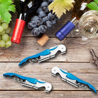 4 Pieces Professional Waiter Corkscrew Wine Openers, Red Wine Keys Opener Stainless Steel Hinges Serrated Foil Cutter for Restaurant Waiters, Sommelier, Bartenders (Red)