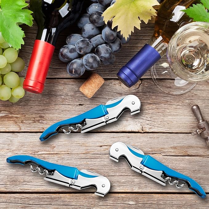 12 Pieces Professional Waiter Corkscrew Wine Openers,Green Wine Keys Opener Stainless Steel Hinges Serrated Foil Cutter for Restaurant Waiters, Sommelier, Bartenders (Green)