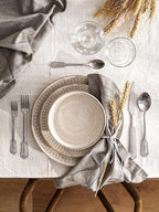 LE TAUCI Dinnerware Sets for 6, 18 Piece Plates and Bowls Sets, Ceramic Kitchen Dish Set, Chip Resistant, Microwave & Dishwasher Safe, Reactive Glaze Beige (8"&10" Plate, 27oz Bowl)
