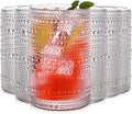 Vintage Hobnail Drinking Glasses Set of 6,15 oz Highball Glasses,Water Glasses Cups,Kitchen Glasses for Cocktail,Iced Coffee,Beer,Ice Tea,Wine,Whiskey,Water
