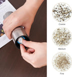 2 in 1 Salt and Pepper Grinder Stainless Steel Manual Pepper Mill Adjustable Coarseness Ceramic Spice Grinder Dual Refillable Salt Pepper Mill Shaker for Camping Travel Outdoor Home BBQ