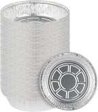 Mr Miracle Pack of 50 Disposable Aluminum Foil Pans –9 Inch Circular Aluminum Pans, Ideal for Baking, Storing, Heating, Serving, BBQ - Round Foil Pans