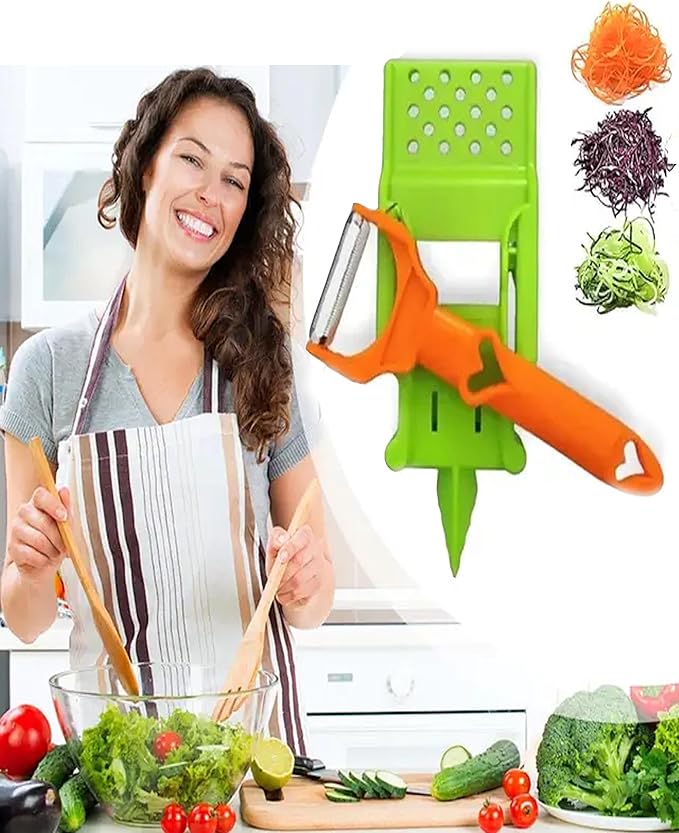 2-in-1 Multifunctional Peeler with Grating Plate, Detachable Julienne Slicer & Fruit Peeler, Multifunctional Kitchenware Set for All Kinds of Fruits and Vegetables