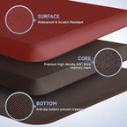 4/5 Inch Thick Kitchen Mats for Floor, StepRite Kitchen Rug for Standing Desk, Non-Slip, Thicker, Stain & Water Resistant, Comfort Anti Fatigue Floor Mat for Home, Kitchen, Office - Red,108 * 30''