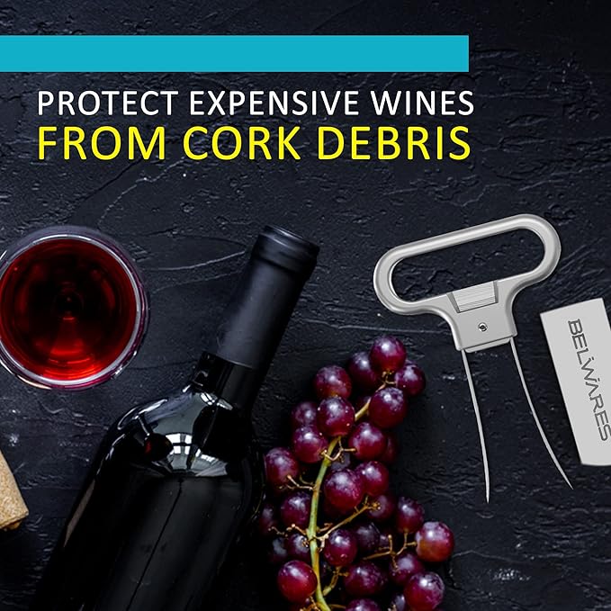 Ah So Wine Opener - Stainless Steel Bottle Opener, Effortless Cork Removal with Two-Pronged Precision, Vintage Cork Remover That Won’t Crumble - Beer Opener, Great Gift Idea
