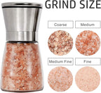 Gulex Pepper Grinder Pepper Mill, Salt Grinder Refillable,(Single Package) Adjustable, Stainless Steel Sea Salt Shaker with Ceramic Rotor (1 pack)