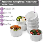 BTaT- Ramekins, 8 oz, Set of 8, Ramekins for Baking, Ramekin with Measurement Markings, Creme Brulee Dishes, Souffle Cups, Custard Cups, Ceramic Bakeware, Souffle Dish, Small Ceramic Bowl