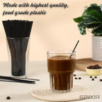 Coffee Stirrers, Stir Sticks Disposable Straws – Cocktail Straws for Drinks, – 2000pcs, 5.5 Inch Coffee Straw, Stirrers, Bar Straw Black