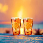 KLIFA- CHARLESTON- 16.5 & 19 oz, Set of 8, School of Fish Acrylic Drinking Glasses, BPA-Free, Stackable Plastic Drinkware, Dishwasher Safe Cups, Clear