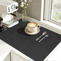 Findosom Dish Drying Mat, 12"x 20" Super Absorbent & Hide Stain Coffee Mat, Cuttable Drying Mat for Kitchen Counter, Coffee Bar Accessories, Under Dish Rack, Coffee Maker, Espresso Machine, Black-2