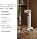 Aarke Carbonator lll, Sparkling & Carbonation Water Machine, Stainless Steel with PET BPA-Free Reusable Bottle Volume 1L/34 fl oz (Matte White)