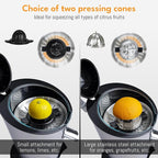 LEBENLANG Stainless Steel Electric Orange Juicer 600W I Incl. Stainless Steel Cone & BPA-Free | Electric Juicer Citrus Press Fruit Press I High Juice Yield for Oranges & Lemons