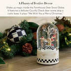 MACKENZIE CHILDS Snow Globe, Christmas Decor for Living Room, Farmhouse Deer