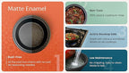 KooK Moroccan Tagine, Enameled Cast Iron Cooking Pot, Tajine with Ceramic Cone-Shaped Closed Lid, 3.3 QT, (Crimson)