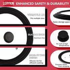 Lerykin Tempered Glass Lid - Universal Lid with Heat Resistant Silicone Rim for Pots, Pans and Skillets - Pan Cover Replacement Lid Fits 11", 12" and 12.5" Diameter Cookware