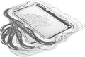 6-Pack Silver Serving Trays Set (14" x 9") – Bow Floral Engraved Serving Platters for Parties, Weddings, Birthdays, Festive Occasions – Mirror Trays for Charcuterie, Cookies, Desserts, Snacks, Fruit