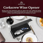 Waiters Corkscrew Wine Opener - Double-Hinged Fulcrum 3-In-1 Cork Screw Wine Bottle Opener Heavy Duty Stainless Steel & Sapphire Resin. Serrated Foil Cutter. Beer Opener. Magnetic Gift Box