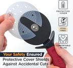 Deiss Lux Heavy Duty Pizza Cutter With Wheel Slicer- Stainless Steel Sharp Smooth Pizza Cutter Wheel With Easy Grip Non-Slip Handle, Dishwasher Safe (RED)