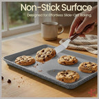 Bakken 8-Piece Stackable Bakeware Set – Ceramic Non-Stick, Oven-Safe Baking Sheets & Pans, PTFE/PFOA/PFOS-Free, Ergonomic Handles, Includes Cooling Rack – Healthy, Non-Toxic Baking Essentials