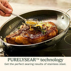 Cuisinart FusionPlus Hybrid Nonstick Stainless Steel Cookware, 3.5-Quart Sauté Pan with Cover and Helper, PFAS-Free PURELYSEAR Ceramic Technology, Scratch Proof, Cool Grip Handles, Dishwasher Safe