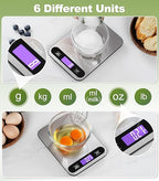Atogou Food Scale, 33lb/ 15kg Digital Kitchen Scale with Full View LCD Display, Durable Stainless Steel Surface, for Cooking, Baking, Meal Prep Black