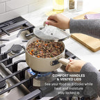 T-Fal Signature Nonstick 8” & 10” Frying Pan Skillet Set, Dishwasher Safe, Oven Safe to 350°F, Pots and Pans Set, Non Stick Chef- Pan, Beige