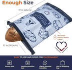 GRIN BY GRIN- 2 Packs Bread Bags, Zipper Reusable Bread Bags for Homemade Loaf, Freezer Sourdough Container, Fresh Keeping Extra Large, Reusable Food Storage Bag