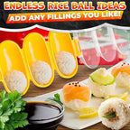 Rice Ball Mold Set – 2 Pack Easy Rice Ball Maker Mold, Sushi & Onigiri Maker with Paddle Spoon for Temari Sushi, Yaki-Onigiri, Omusubi – Three-Ball Molds for Bento, Snacks & Creative Meal Presentation