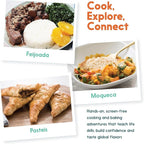 eat2explore Cooking Kits for Kids 15 Pcs – Interactive & Educational Kids Cooking Sets Real for Ages 5 and Up,3 Recipe Cards & Global Ingredients – Fun for Young Chefs (Brazil Edition)