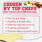 KITCHEN PERFECTION XL Silicone Smoker Oven Gloves for Women -Extreme Heat Resistant BBQ Gloves -Handle Hot Food Right on Your Grill Fryer&Pit|Waterproof Grilling Cooking Mitts|Superior Set+3 Bonuses