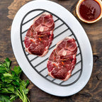 Oval Roasting Rack with Integrated Feet, Non-Stick Coating, Baking Rack Easy to Clean for Cooking, Roasting, Drying, Grilling 10 * 6.5'' inches Black