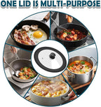 Universal Lid for Pots, Pans and Skillets, 6&7&8 inch, Diameter Cookware, Silicone Replacement Pan Lid Pot Lids for Frying Pans, Cast Iron,Tempered Glass Lid