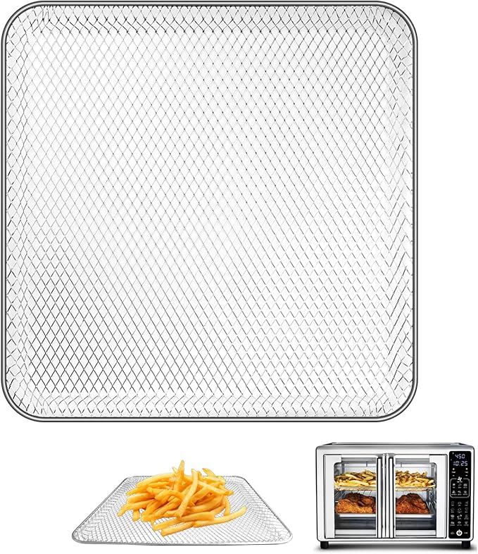Air Fryer Basket Replacement Compatible with Gourmia GTF7655 GTF7460 GTF7465 GTF7520, Toaster Oven Accessory Parts(Oven with 17 Cooking Presets)Fit for 24L Capacity 1700W French Door Digital Air Fryer