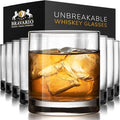 Bravario Unbreakable Whiskey Glasses, Plastic Rocks Glasses — 12.5 oz Clear Dishwasher Safe Tritan Old Fashioned Drinkware, Shatterproof BPA-Free Bourbon Cocktail Set of 8