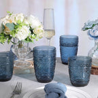 abrwyy 6Pcs 14OZ Drinking Highball Beverage Glass Cup, Blue Drinking Glasses, Colored Glassware Set for Party Wedding, Home, Office, Water, Juice, Cocktail, Highball Glasses