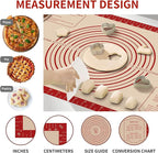 Silicone Baking Mat, Reusable Non-Stick Pastry Mat for Rolling Out Dough, Pizza Crust Pie Baking Mat, Cookies, Cake, Bread, Chocolate, Pastry, Oven Mat