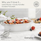 Everyday White by Fitz and Floyd Market Fresh Casserole Baking Dish, 3 Quart