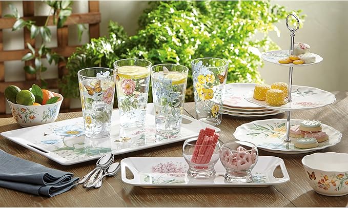 Lenox 866239 Butterfly Meadow Acrylic 4-Piece Highball Set, 20 oz, Acrylic NOT GLASS
