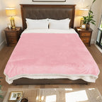Electric Heated Blanket Throw Size - 50"x60", Soft Flannel Heating Blanket, 4 Heating Levels, 3 H Auto Shut Off, Breathable Warm and Washable for Sofa, Light Pink