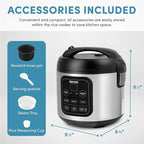 Aroma Housewares ARC-994SB Rice & Grain Cooker Slow Cook, Steam, Oatmeal, Risotto, 8-cup cooked/4-cup uncooked/2Qt, Stainless Steel